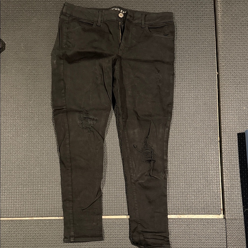 American Eagle Outfitters Distressed Black Skinny Jeans